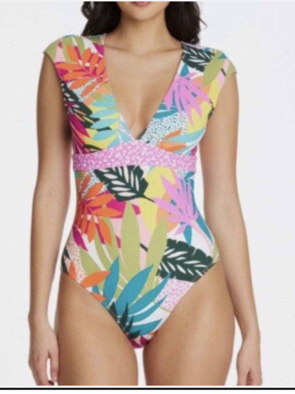 Bleu Rod Beattie Wild Heart Key West Cap Sleeve One Piece Swimsuit 6